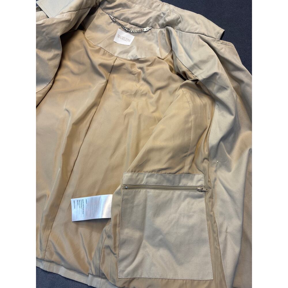 Madeleine Jacket Tan Button Front& Buckle Cuffs (missing belt) See Pics for Size - Picture 9 of 11